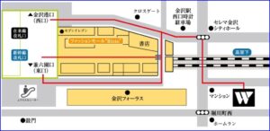 ホテルウィングインターナショナルプレミアム金沢駅前の地図【歩き】