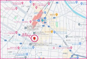 東横イン金沢駅東口の場所、地図